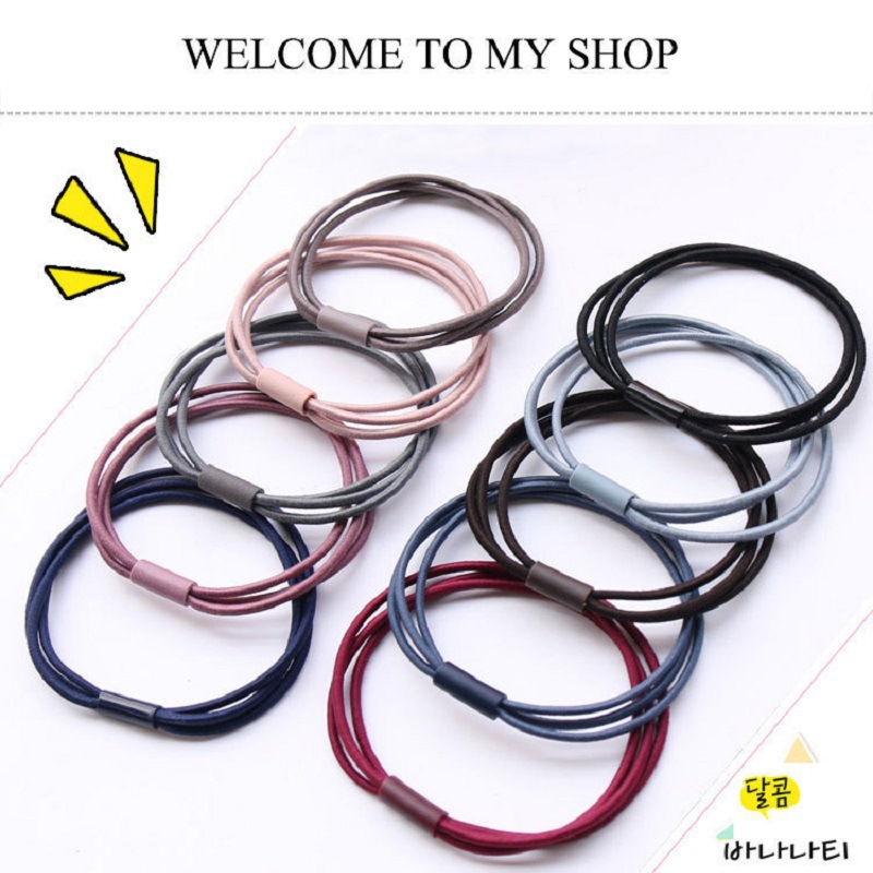 ComBo 10 cột tóc thun trơn co giãn cực tốt( loại 3 sợi, trẻ em và người lớn điều sử dụng được).