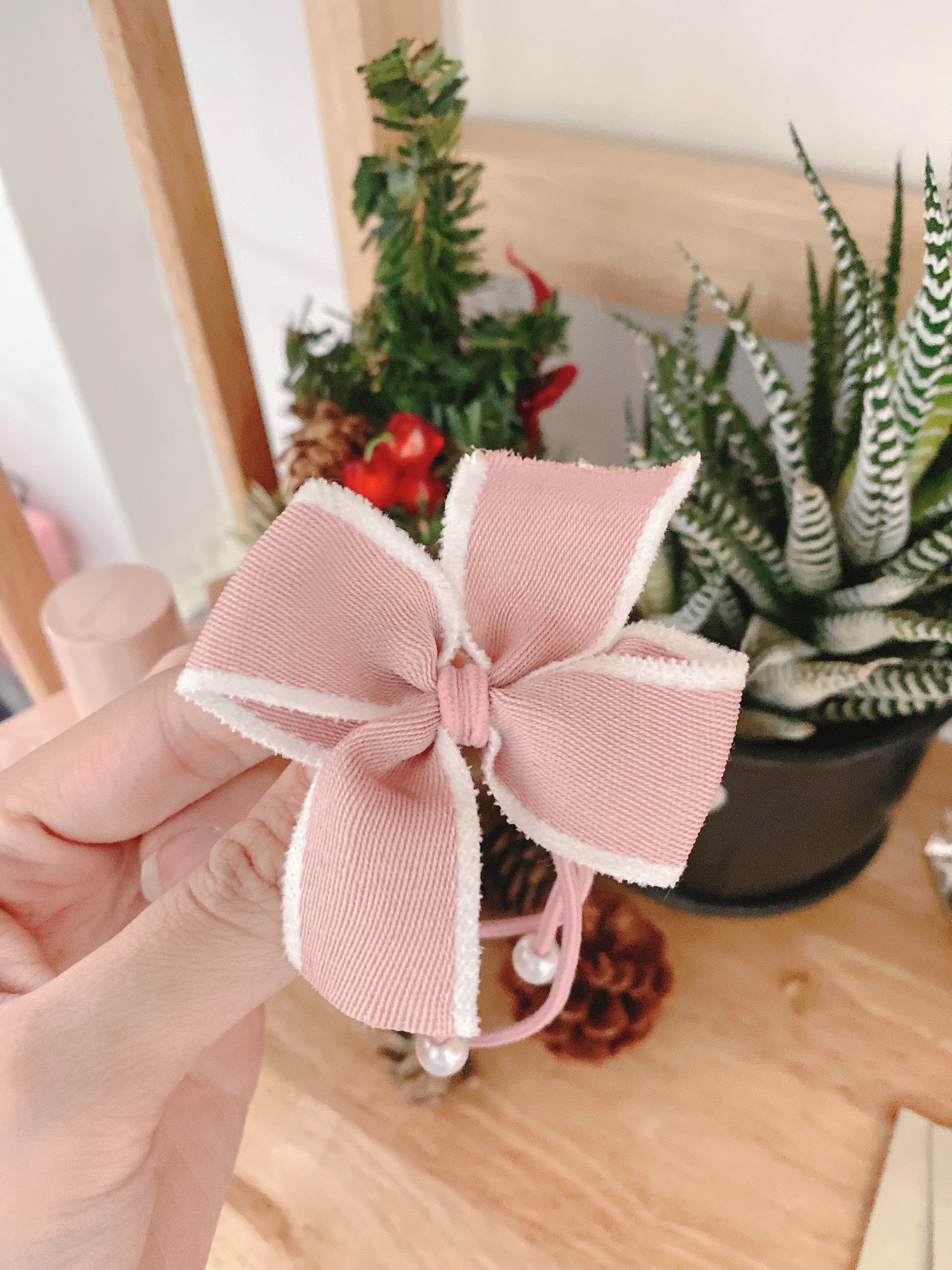 Set 5 Dây Cột Tóc Đính Nơ Phong Cách Hàn Quốc Nữ - Dây Thun Buộc Tóc Nữ