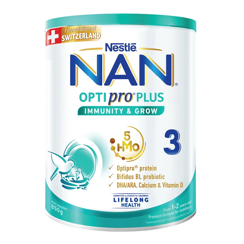 Sữa Bột Nestle NAN OPTI PRO PLUS 5HMO 3 – Hộp 800g.