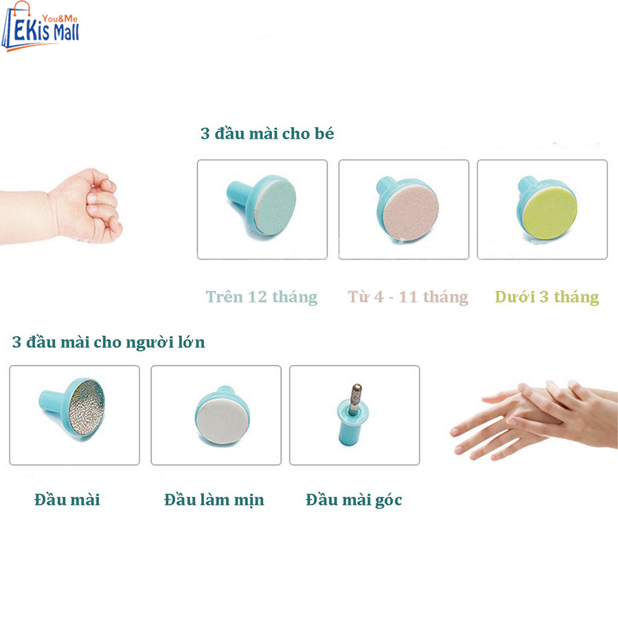 Máy dũa móng tay trẻ em Dụng cụ chăm sóc móng đa năng cho bé