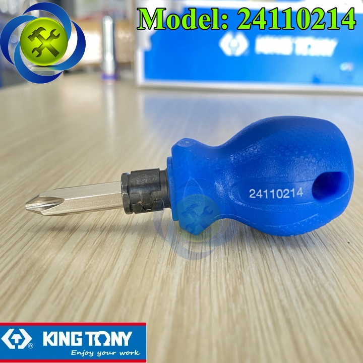 Tua Vít lùn 2 đầu dẹp và bake  PH2X38mm Kingtony 24110214 màu xanh