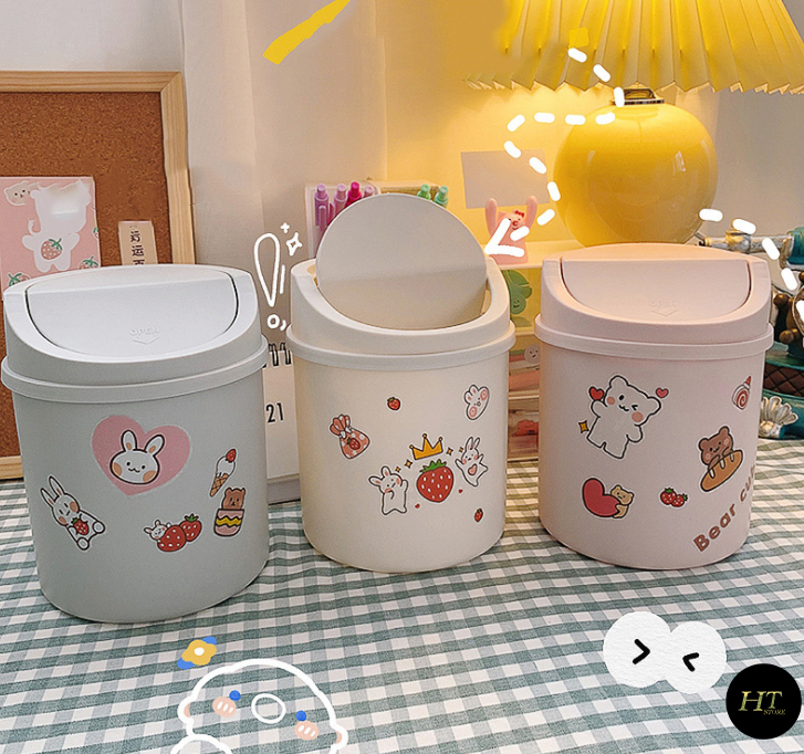 Thùng rác đa năng, tặng kèm sticker ( nhiều màu )