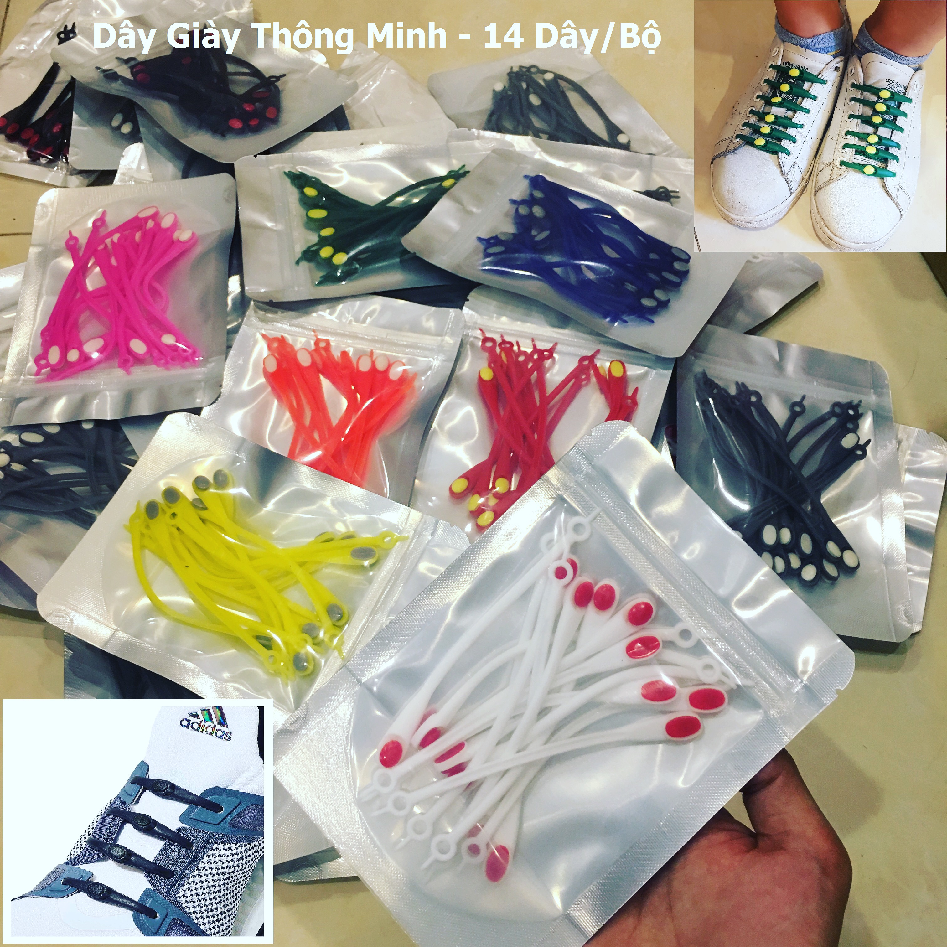 Dây Giày Cao Su Đàn Hồi Thông Minh Hilaces - (Bộ 14 dây chuẩn)
