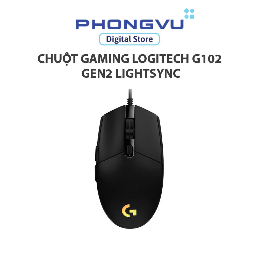 Chuột gaming Logitech G102 Gen2 Lightsync (Đen) (910-005802) - Bảo hành 24 tháng