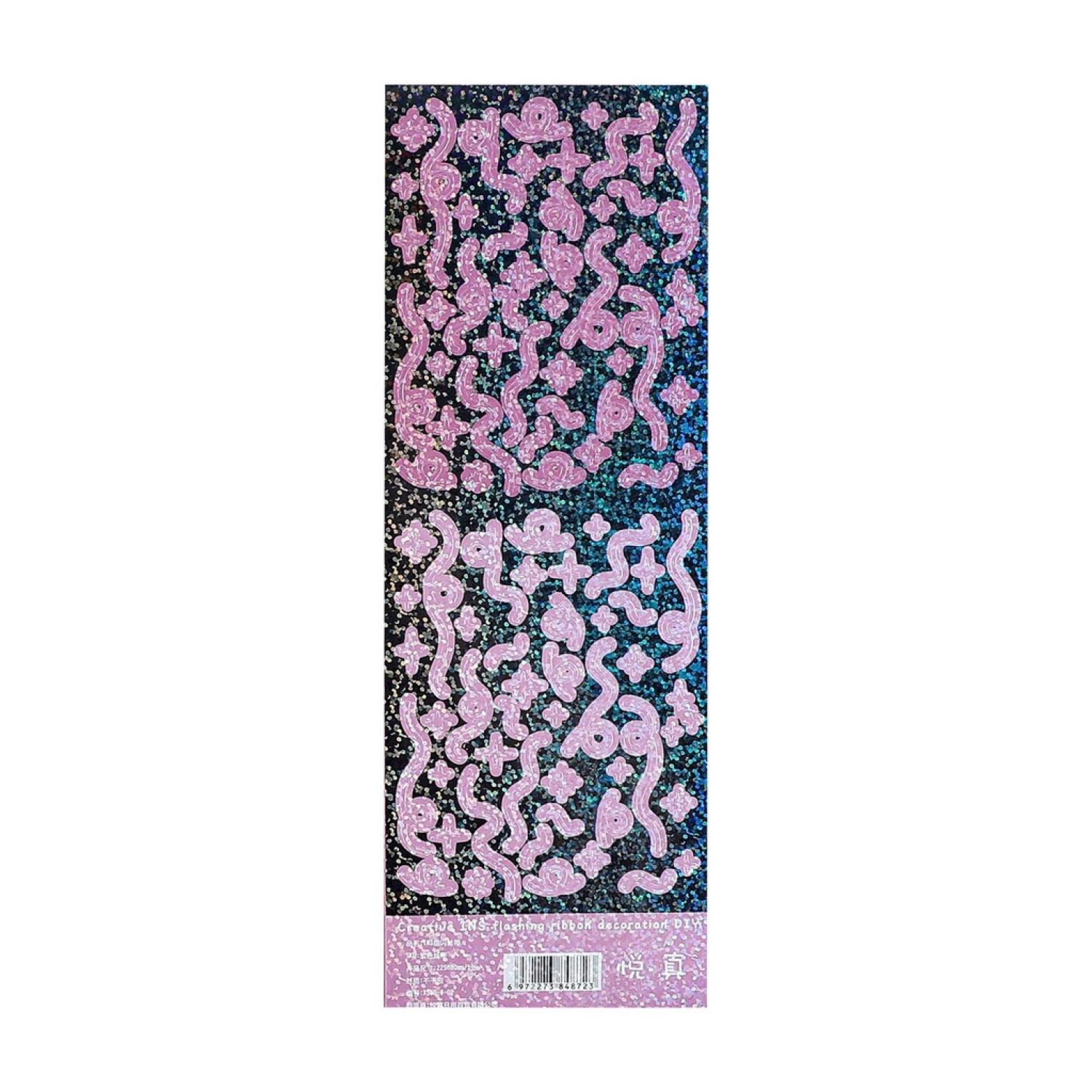 Tấm Sticker Ruy Băng Bling Bling Lấp Lánh Mỏng Decor Toploader