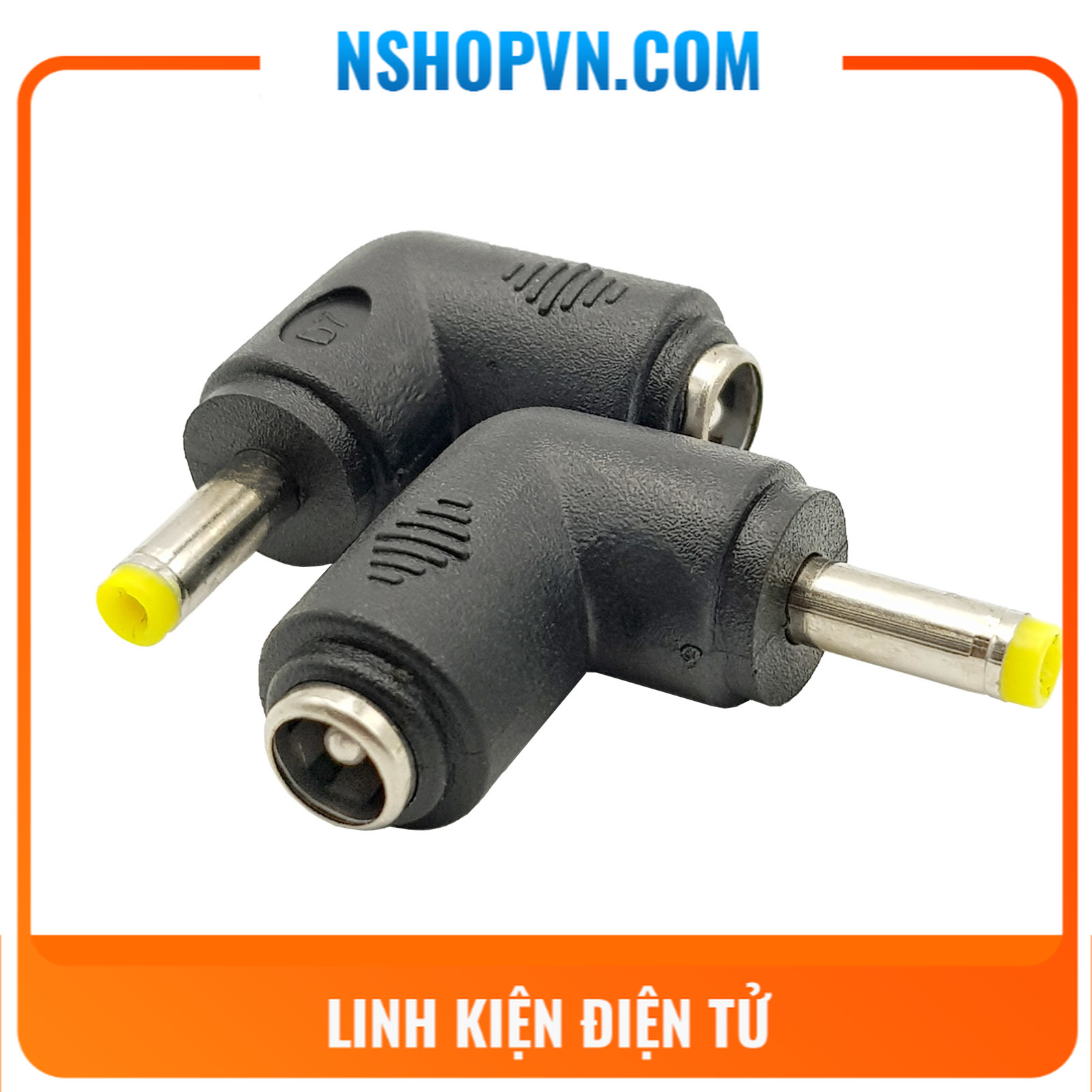 Đầu chuyển đổi dc 5.5x2.1mm sang dc 4.0x1.7mm vuông góc