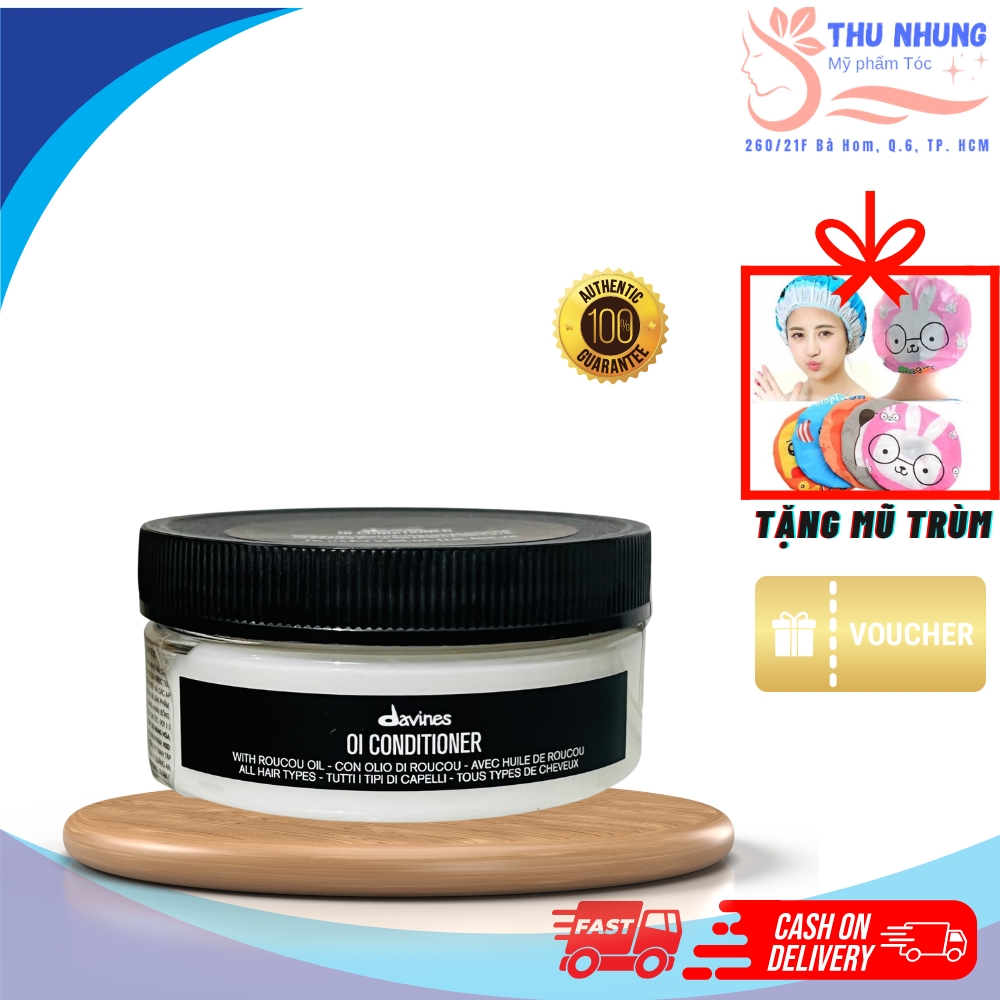 [Tặng mũ trùm]Dầu gội xả Davines OI Shampoo Conditioner thư giản suôn mượt 280ml
