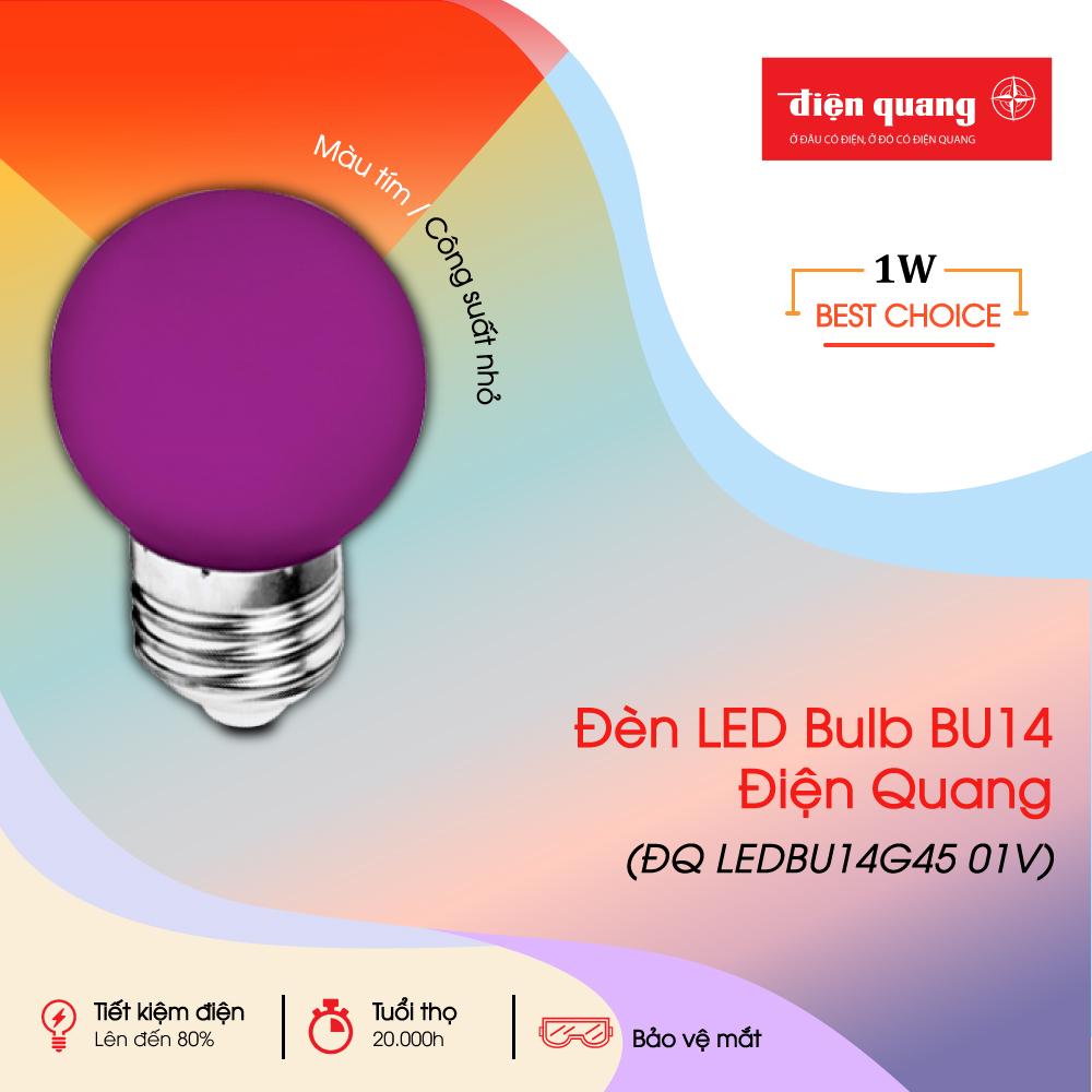 Đèn LED bulb Điện Quang ĐQ LEDBU14G45 01V (1W tím)
