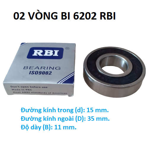 02 vòng bi 6202 RBI chất lượng cao