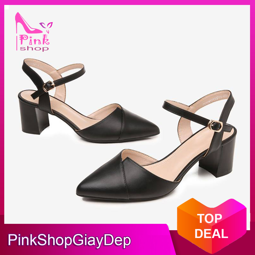 Có mã miễn ship Giày nữ, giày cao gót 5 phân bít mũi PinkShopGiayDep