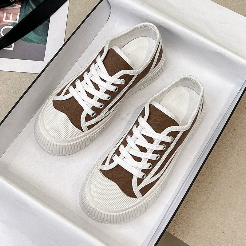 giày nữ thể thao vải mềm canvas đế cao su đúc from ôm