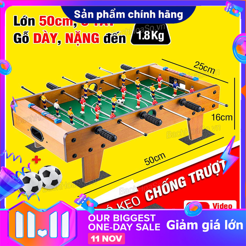 Bàn Bi Lắc/ Banh Lắc Bóng Đá Cỡ Lớn 4-6 Tay Cầm Phù Hợp Cho Bé Và Người Lớn,Giúp Bé Phát Triển Toàn Diện,Thông Minh Hơn.[TẶNG 2 BÓNG CHƠI]