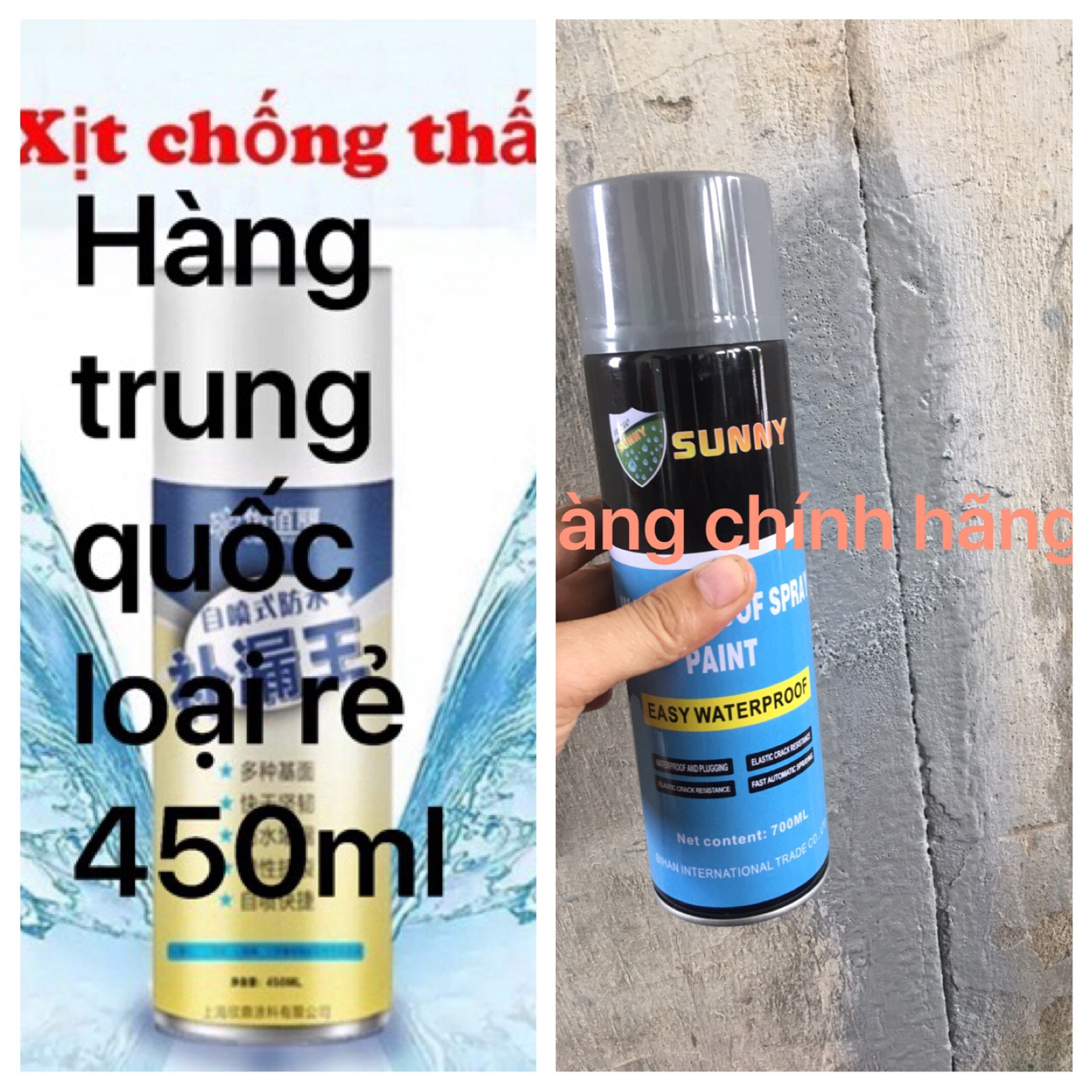 Bình xịt chống thấm dột mái nhà bê tông