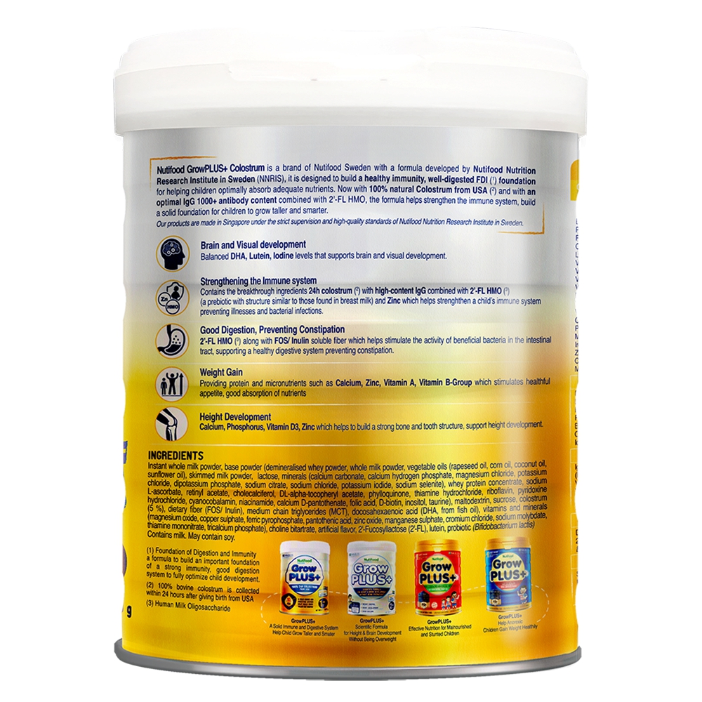 Sữa bột Nutifood GrowPLUS+ Vàng Bổ Sung Sữa Non 1+ (800g)