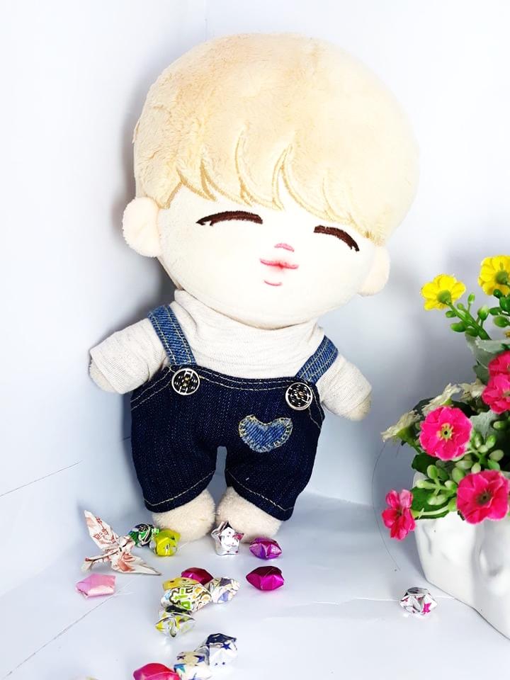 Yếm Jean Love - Outfit doll 20  kpop