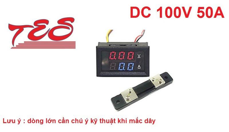 Module Đo Dòng Đo Áp 100V  50A Có Trở Shunt Đi Kèm