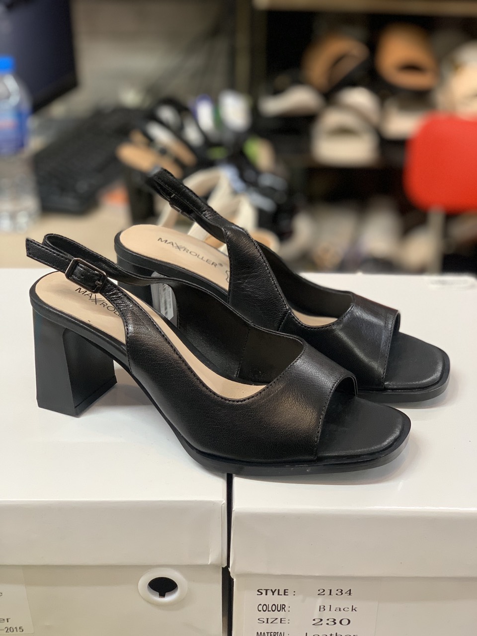 Sandal Nữ Da Thật Gót Trụ Cao 7cm VNXK