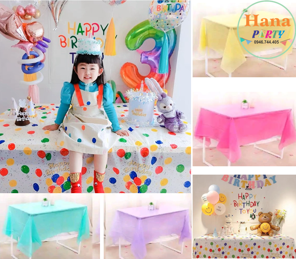 Khăn trải bàn nylon trang trí sinh nhật