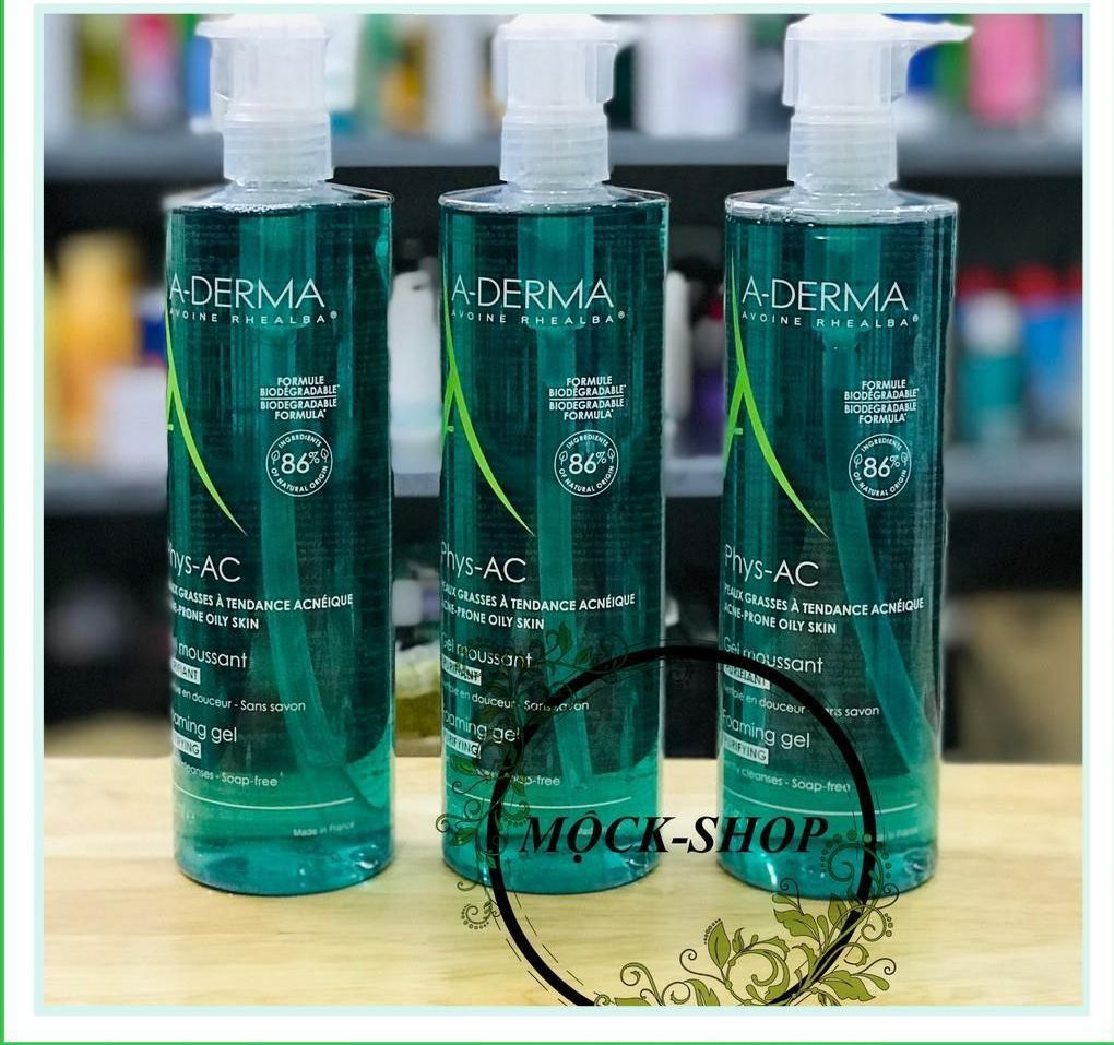 Sữa rửa mặt da dầu mụn - A-Derma Purifying Foaming gel Phys-AC 400ml