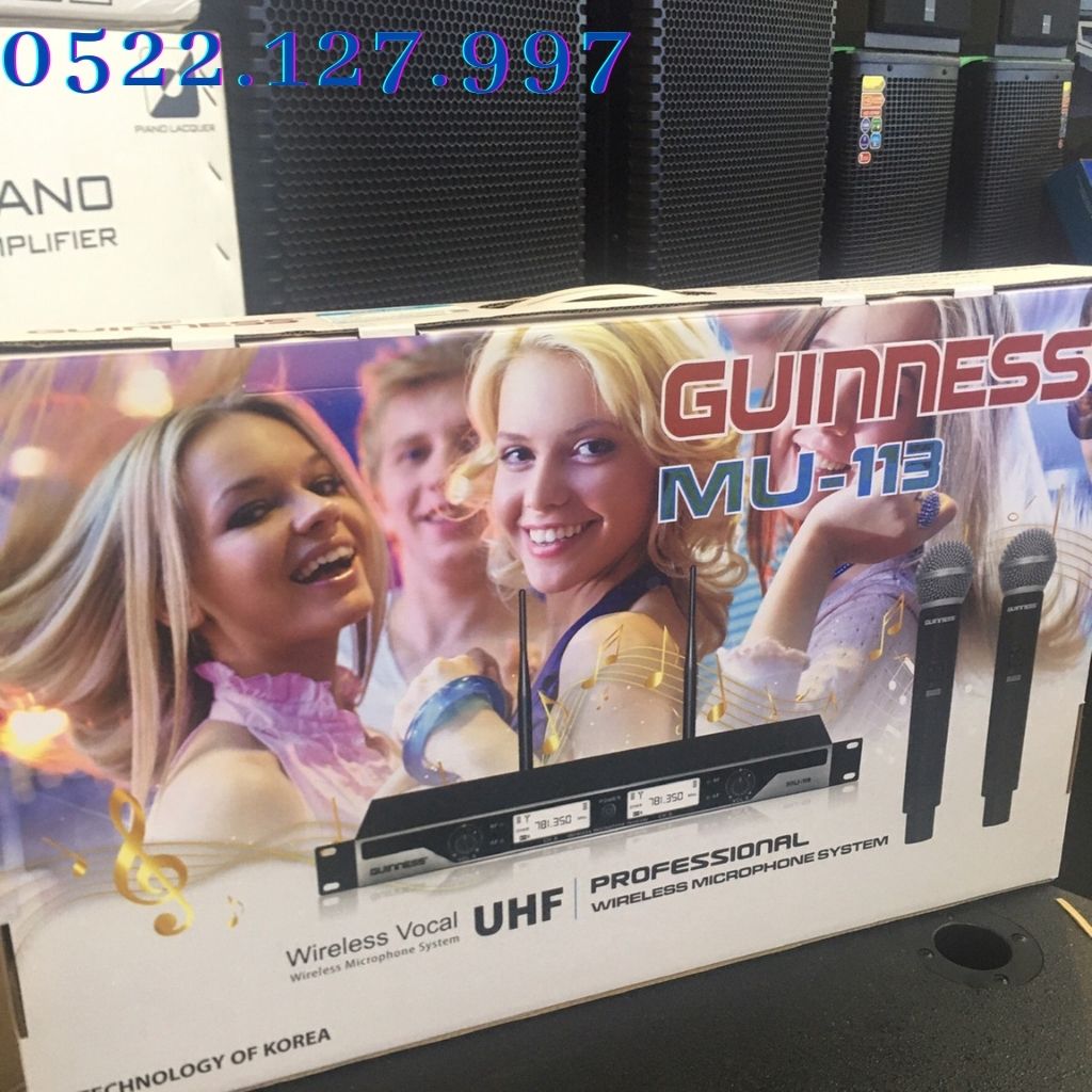 [HCM]MICRO KARAOKE KHÔNG DÂY GUINNESS MU-113 Chính hãng - Gia Khang Electronics