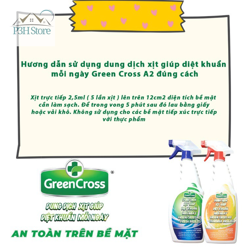 Dung Dịch Xịt Diệt Khuẩn Green Cross A2