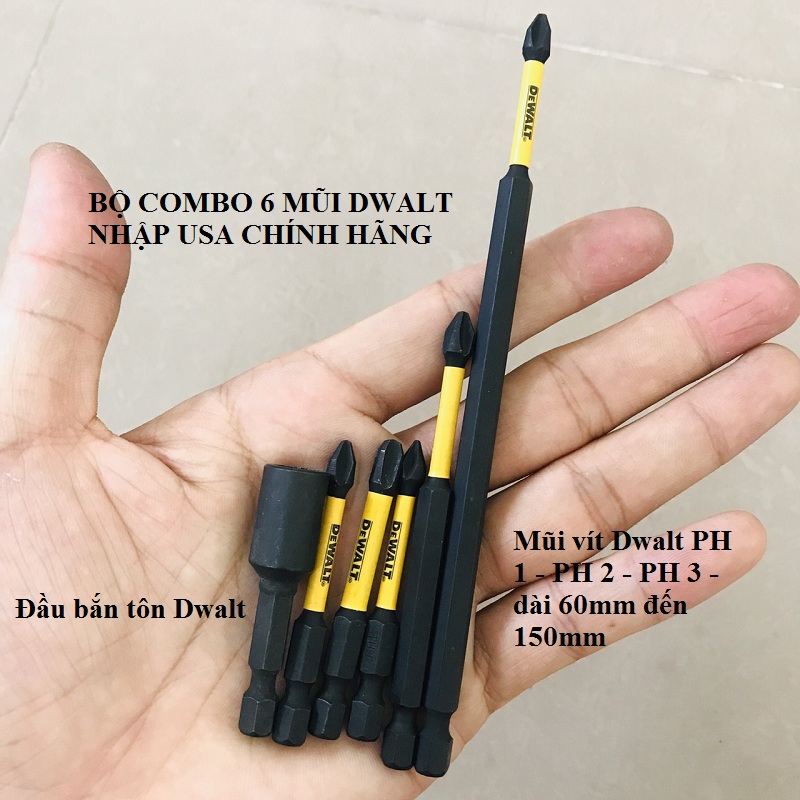 Combo 6 Món Mũi Vít DeWalt Có Từ