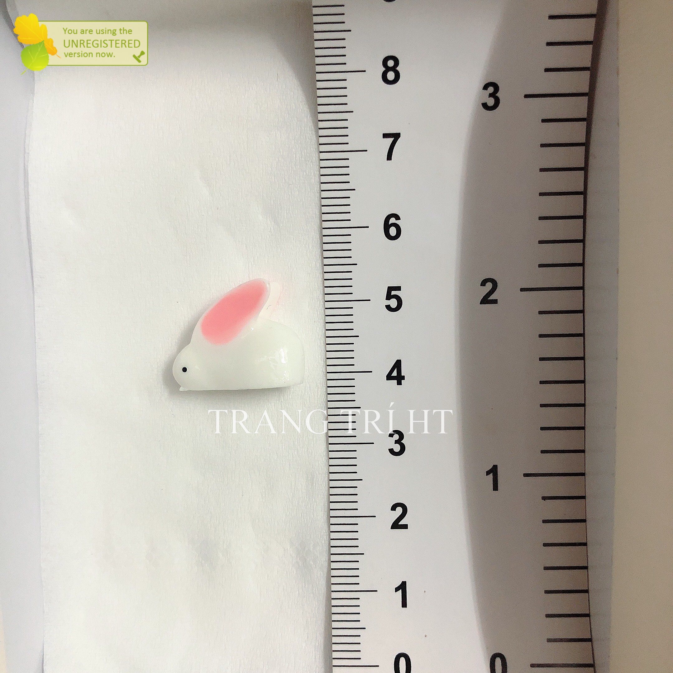 Thỏ Trắng Trang Trí Tiểu Cảnh Charm Slime