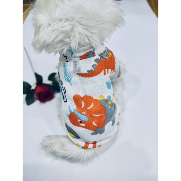 [HCM]Áo thun 3D hoạ hình khủng long thời trang dành cho thú cưng Quần áo dành cho chó mèo LaLi petfashion