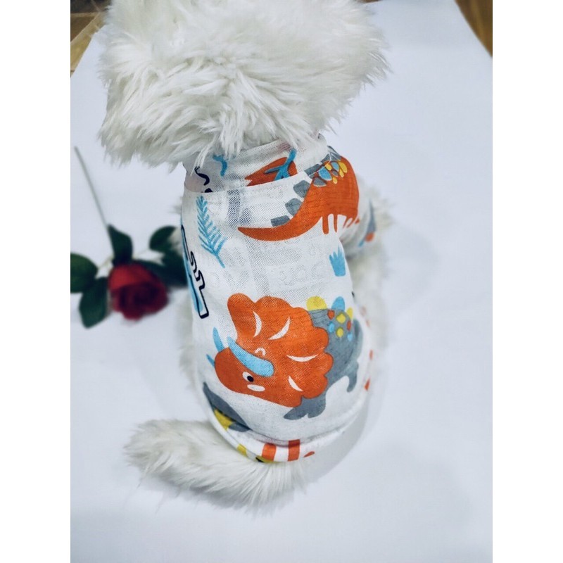 [HCM]Áo thun 3D hoạ hình khủng long thời trang dành cho thú cưng Quần áo dành cho chó mèo LaLi petfashion