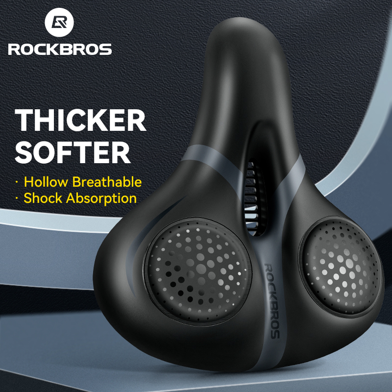 【Giao hàng địa phương】ROCKBROS yên xe đạp thoải mái yên cho MTB sáng phản chiếu PU chống sốc chống trượt đệm bằng da mềm đi xe đạp