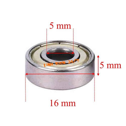 CẶP VÒNG BI TRỤC 5MM 625ZZ