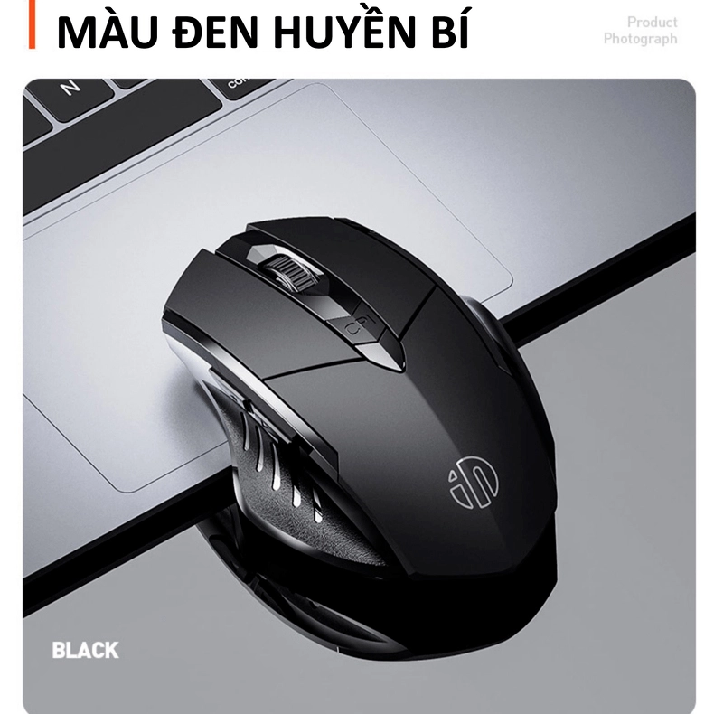 Chuột không dây wireless kiêm bluetooth INPHIC A1 pin sạc - Silent click cực êm (đen) Nhất Tín Computer