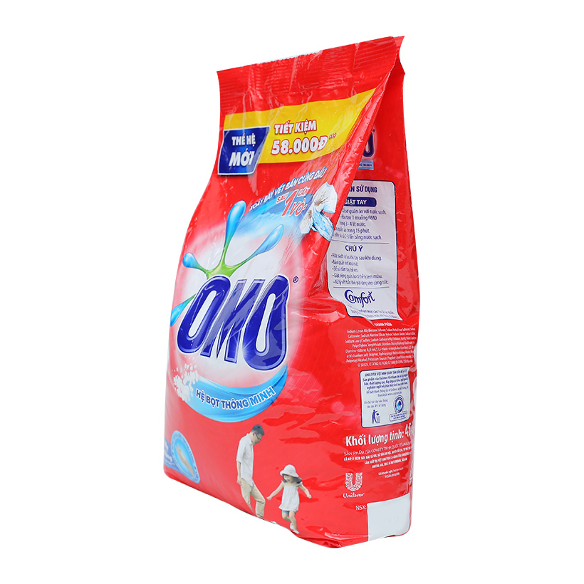 [HCM]Bột giặt OMO hệ bọt thông minh túi 4.5kg