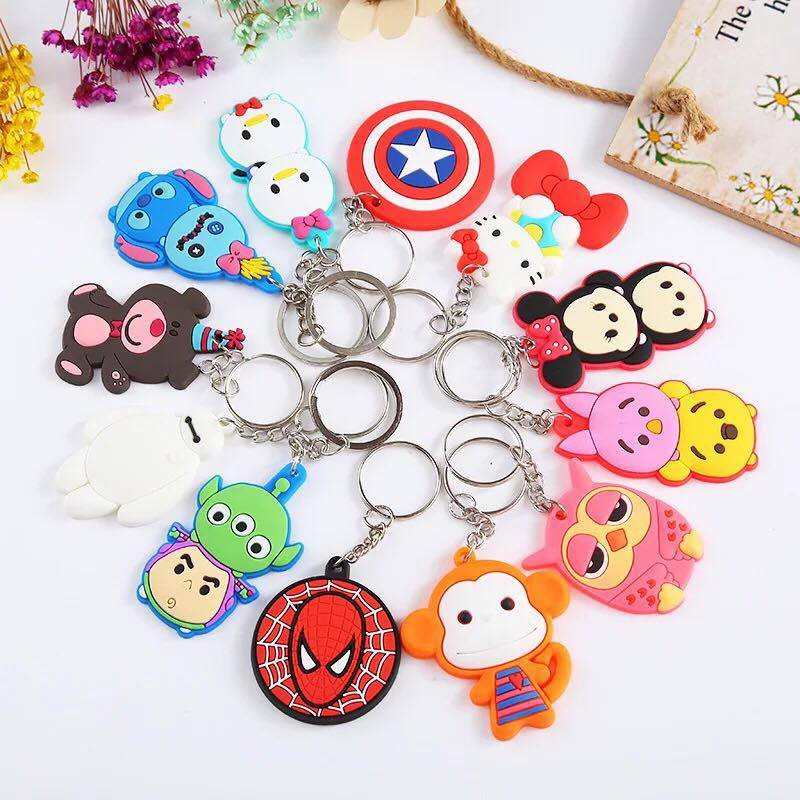 Combo 4 Móc khóa silicon nhiều hình kute 3,5cm