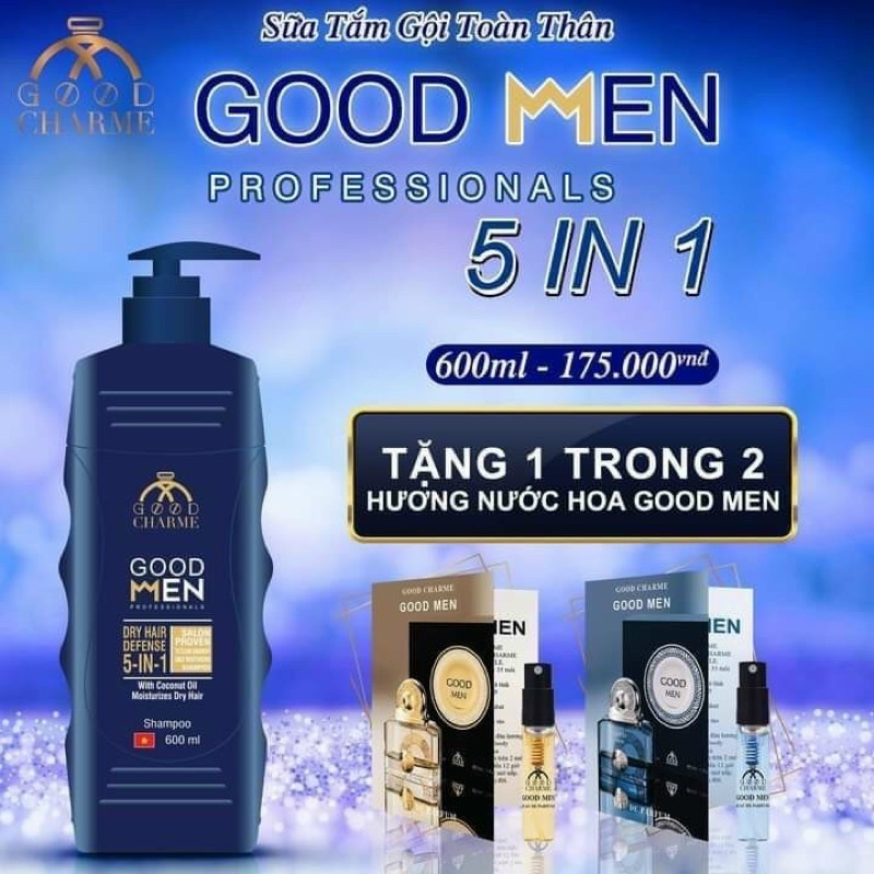 [xanh] Sữa Tắm Goodmen xanh 5in1 600ml ( Hết tặng 3ml )