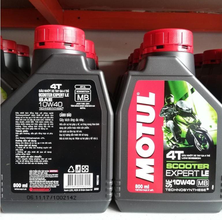 [HCM][MUA NHIỀU LỜI HƠN] Combo 2 chai Motul tay ga Scooter Expert LE 10W40 800ml