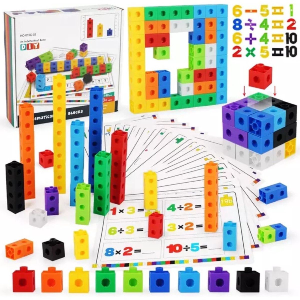 Math link cube number block educational toy kid miniture thinking math learning tools-Soc shop 2023