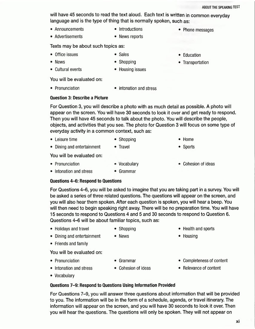 Skills for the TOEIC Test Speaking and Writing (Sách đen trắng)