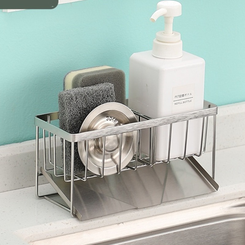 Kệ để đồ rửa chén bát 2 ngăn inox có khay hứng nghiêng nước , giá để rẻ rửa bát
