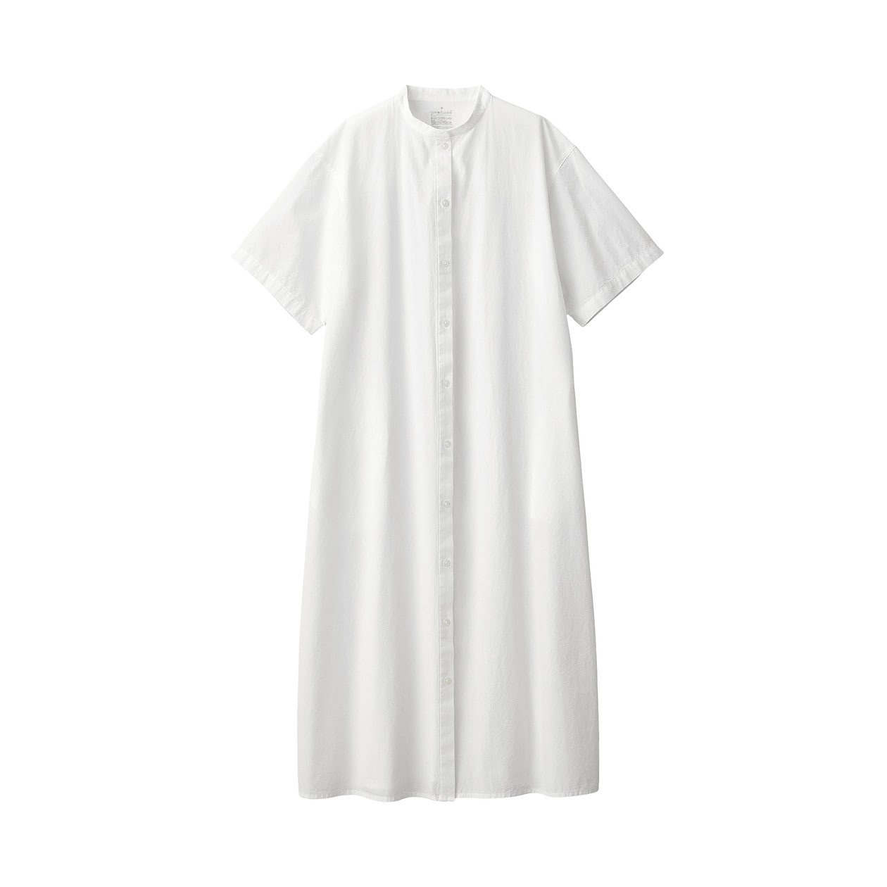 Đầm vải cool touch cổ trụ tay ngắn muji