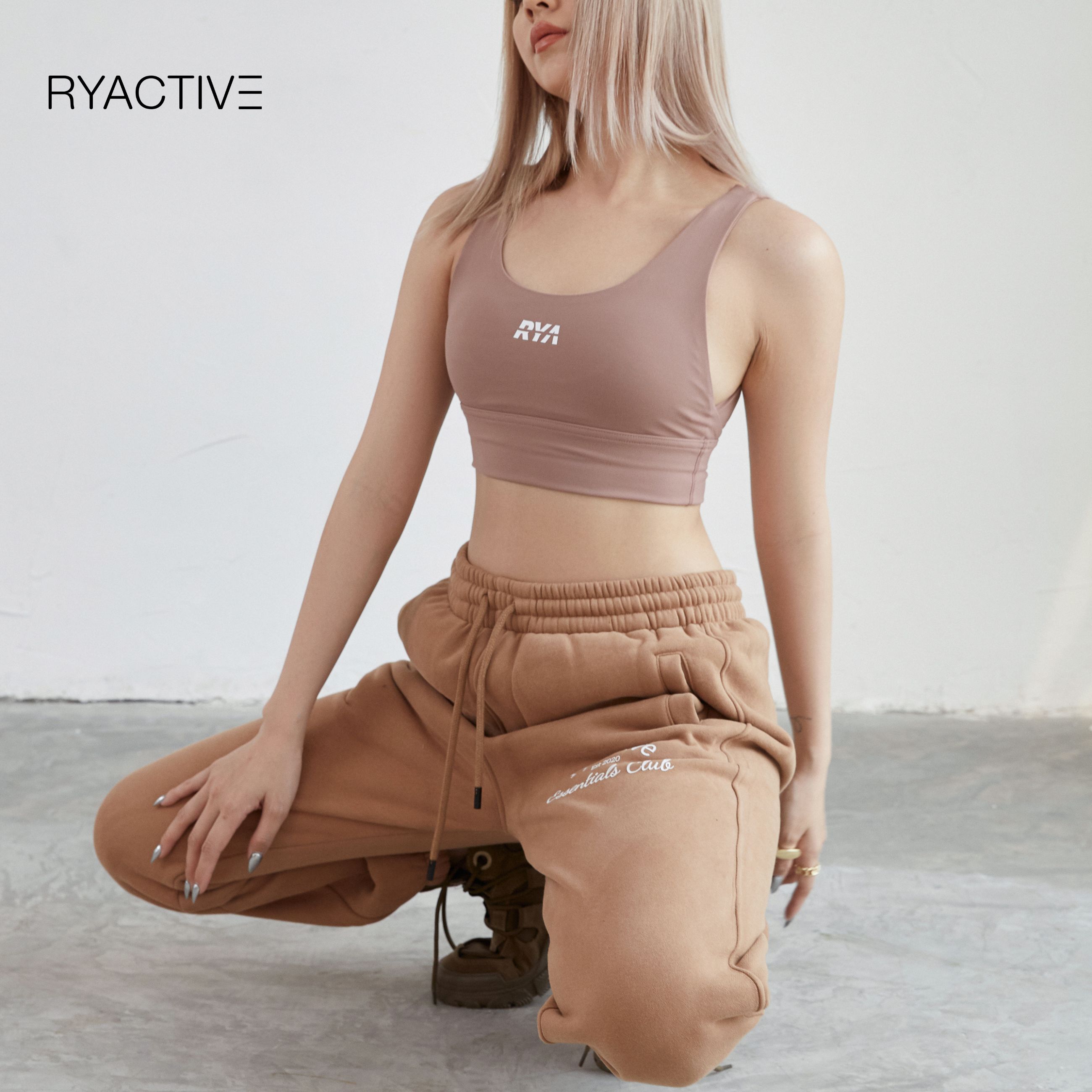 Quần jogger thể thao RYACTIVE - OVERSIZE JOGGER Caramel