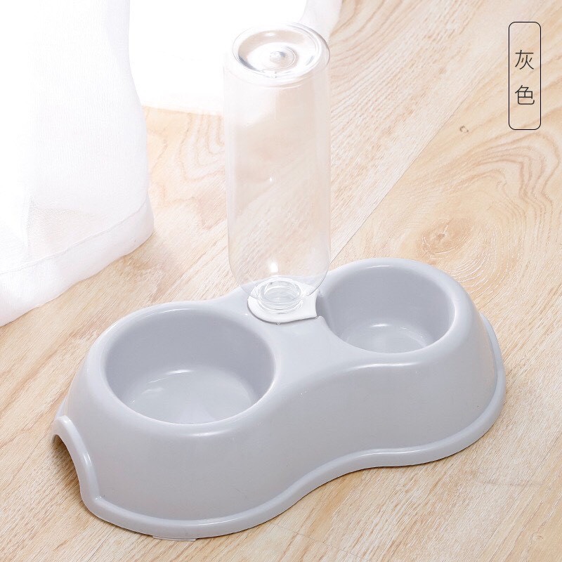 Bát ăn đôi kèm bình nước tự động cho chó mèo