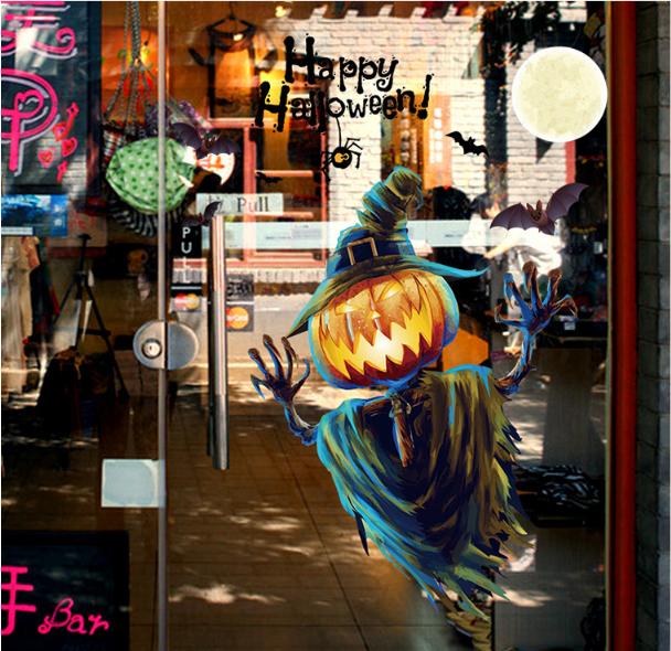 Decal trang trí tường - Người Rơm Qủy Halloween