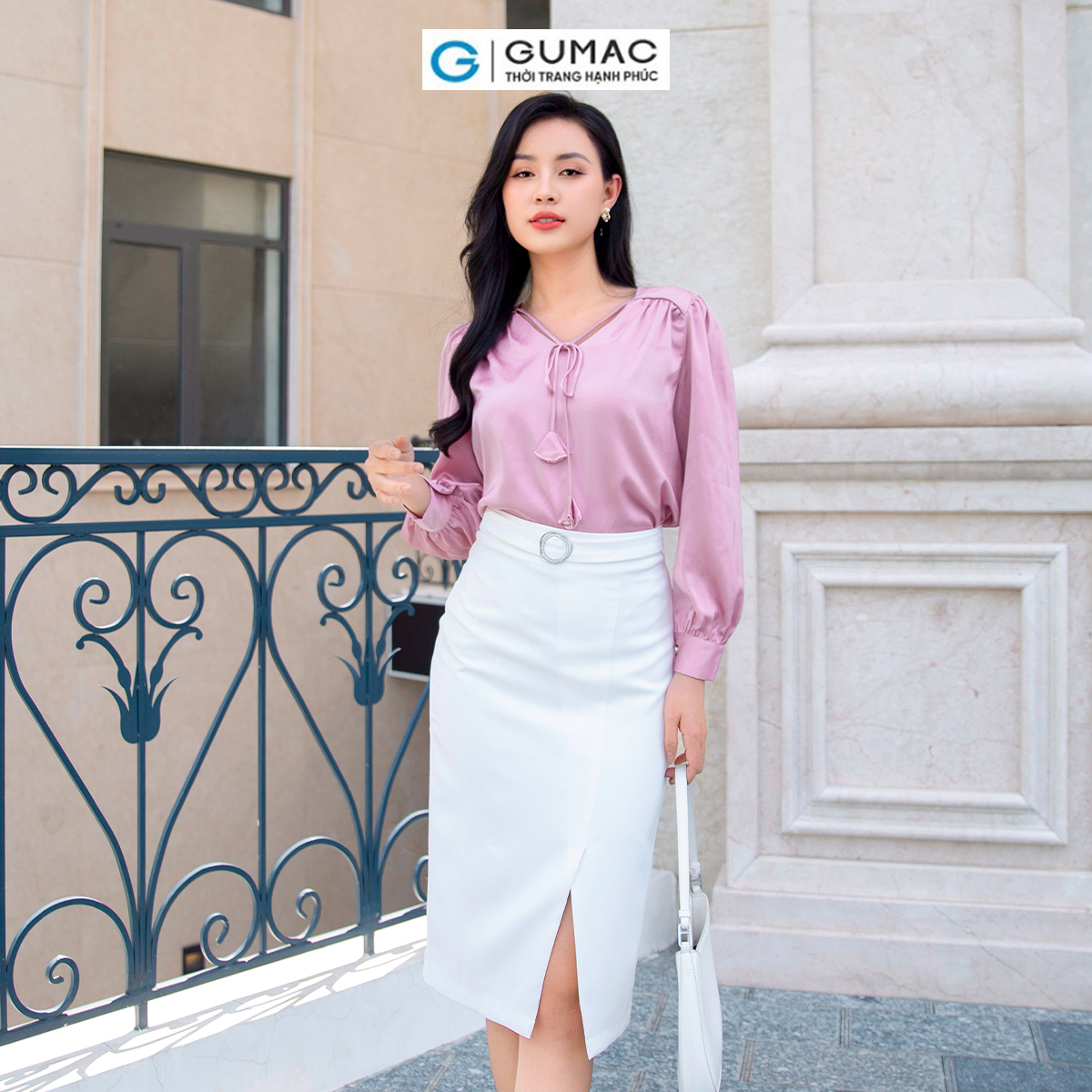 Chân váy rã xẻ trước thời trang gumac vd10056