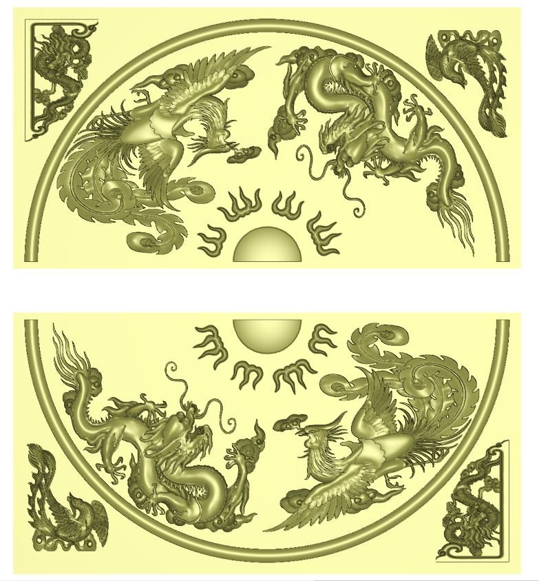 Tranh - Mâm trần Rồng phượng