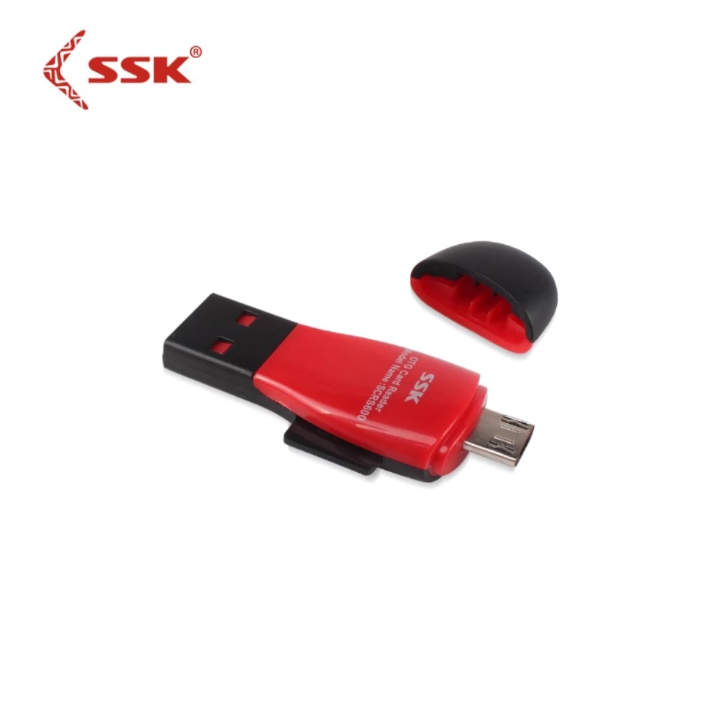 Đầu đọc thẻ micro-sd ssk scrs600 đầu đọc thẻ otg sử dụng kép cho máy tính điện thoại
