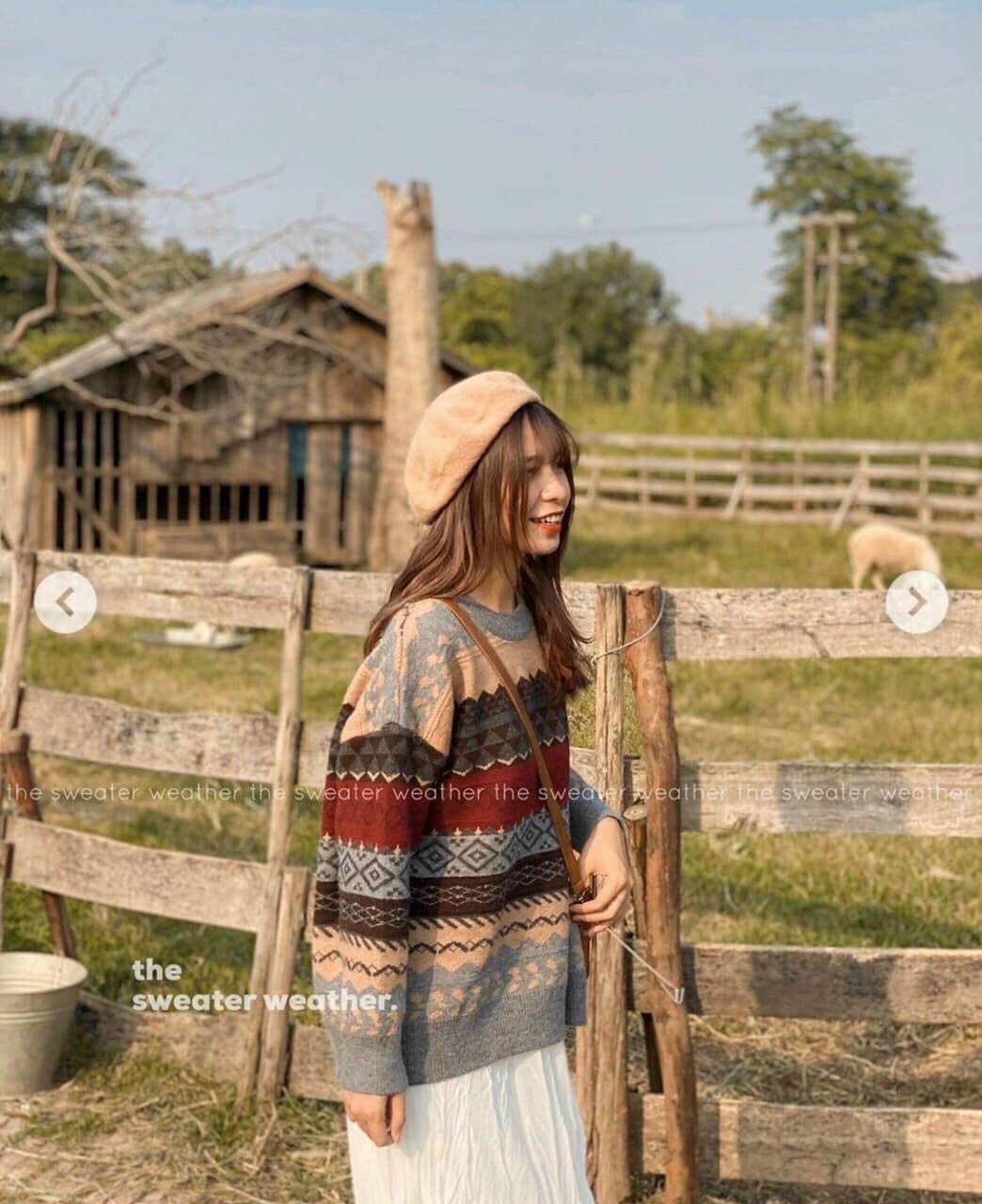 Áo len thổ cẩm vintage