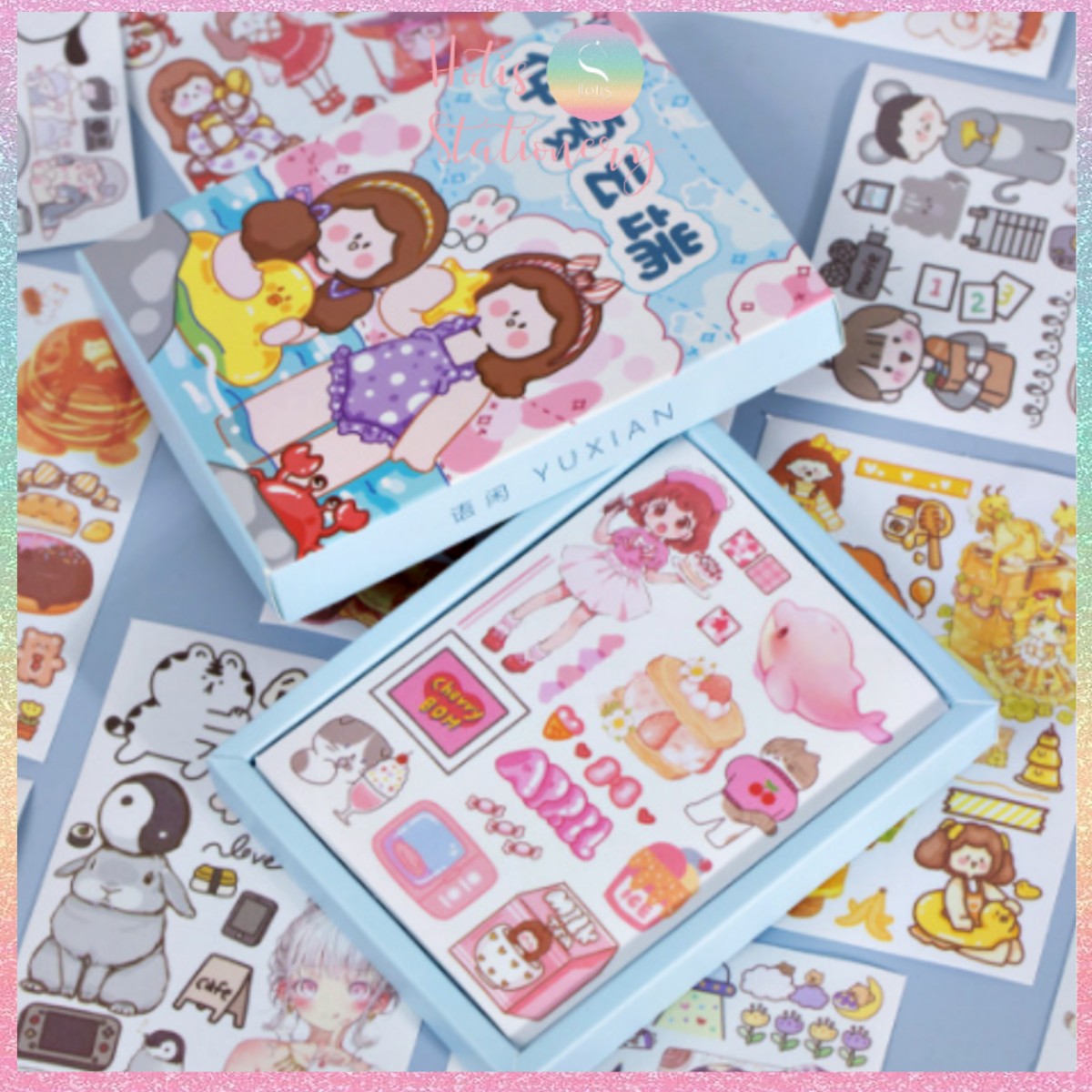 Hotis 1 tờ sticker cute hoạt hình colorful dream giao ngẫu nhiên - hàng tặng