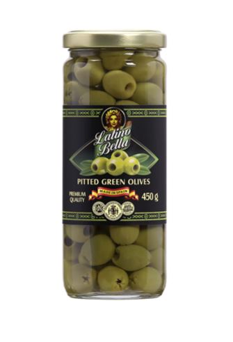 Trái Ôliu xanh không hạt hiệu Latino Bella 450g