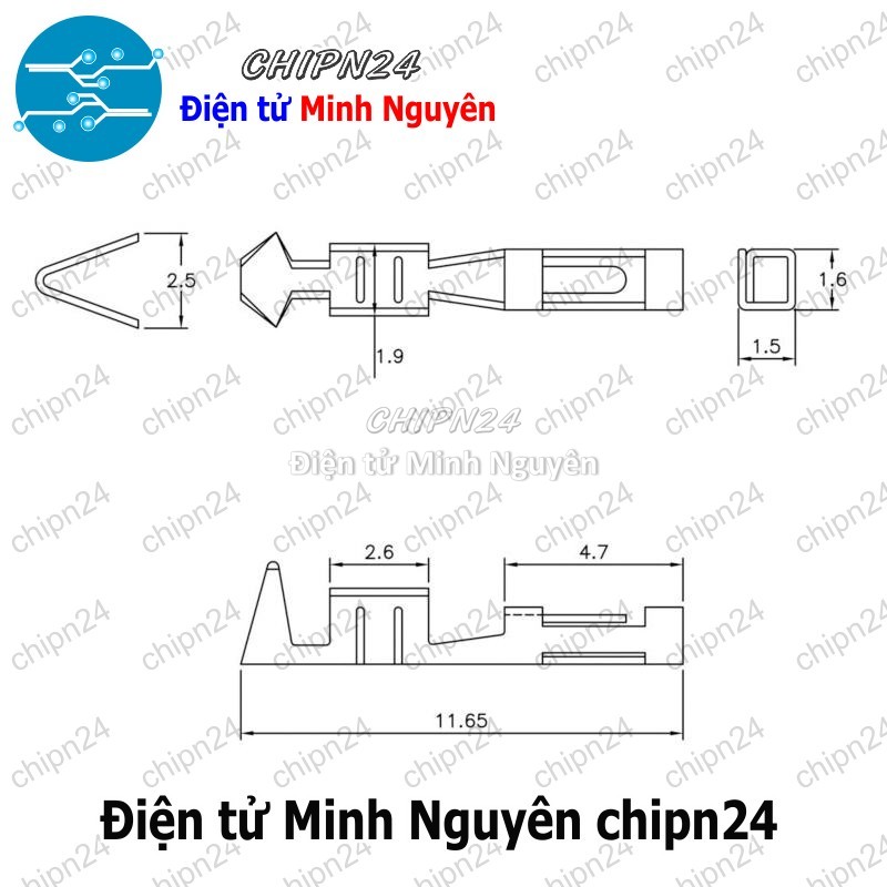 [25 cái] Lõi Header SM Dupont Cái 2.54mm (Dùng bấm đầu dây điện cho Dây cắm Testboard) - HH004996